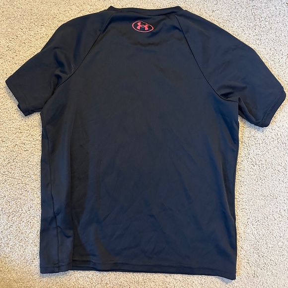 Under Armour T-Shirt, Black with Orange Logo, Youth Small - Picture 2 of 2